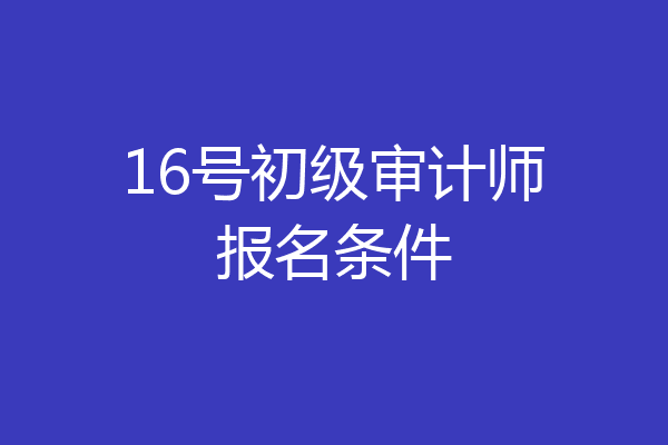 16号初级审计师报名条件