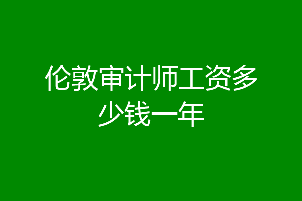 伦敦审计师工资多少钱一年