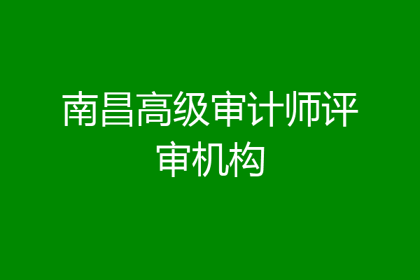 南昌高级审计师评审机构