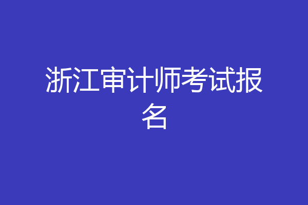 浙江审计师考试报名