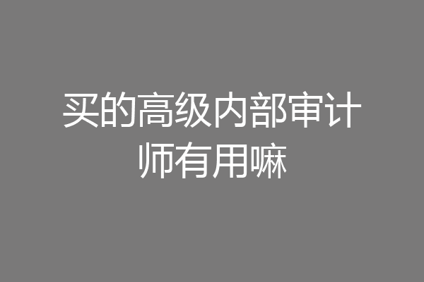 买的高级内部审计师有用嘛