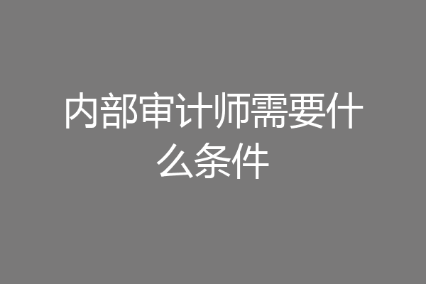 内部审计师需要什么条件