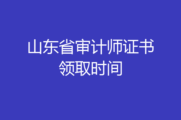 山东省审计师证书领取时间