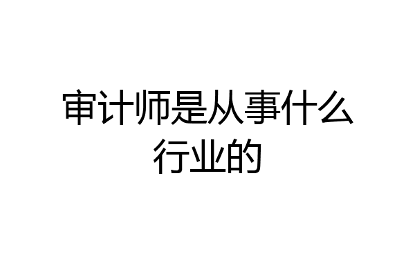 审计师是从事什么行业的