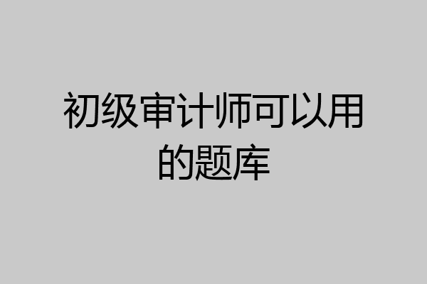 初级审计师可以用的题库