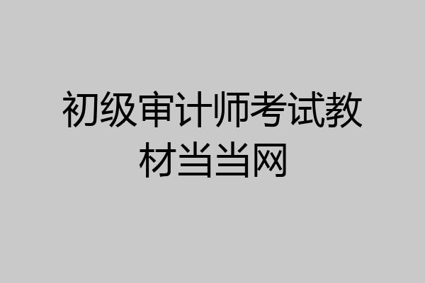 初级审计师考试教材当当网
