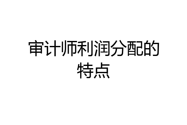 审计师利润分配的特点