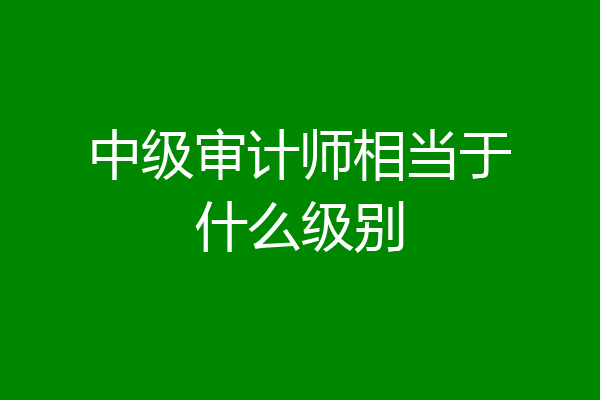 中级审计师相当于什么级别