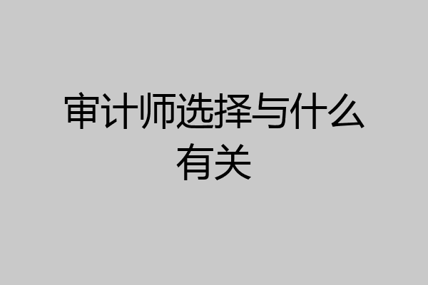 审计师选择与什么有关