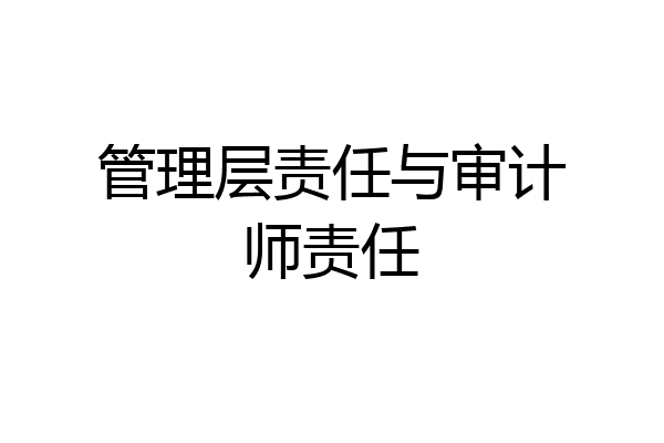 管理层责任与审计师责任