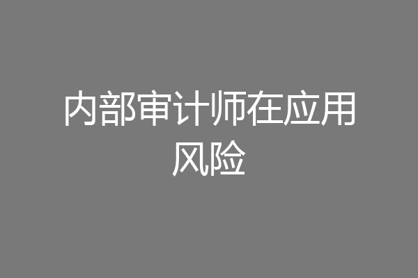 内部审计师在应用风险