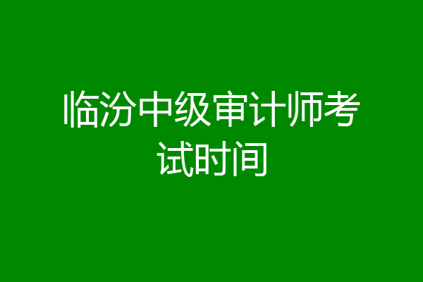 临汾中级审计师考试时间