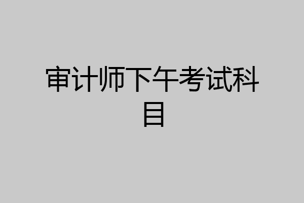 审计师下午考试科目