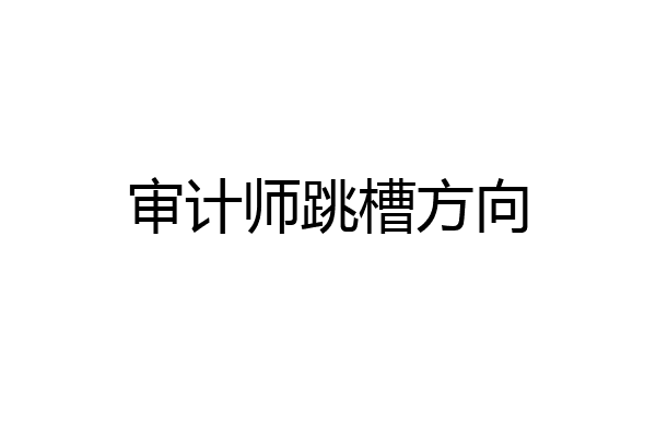 审计师跳槽方向