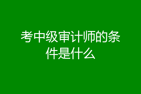 考中级审计师的条件是什么