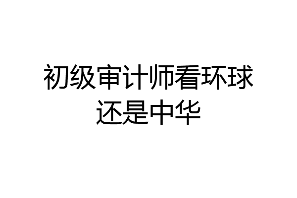 初级审计师看环球还是中华