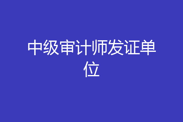 中级审计师发证单位