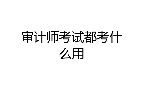 审计师考试都考什么用