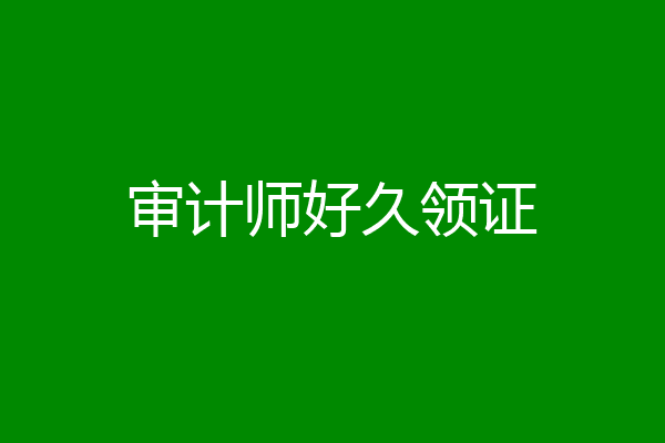 审计师好久领证