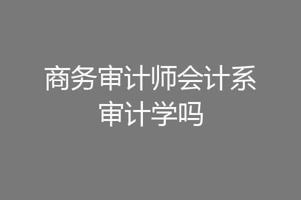 商务审计师会计系审计学吗