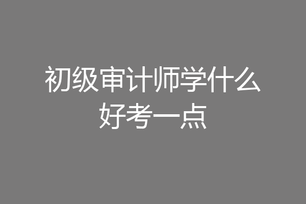 初级审计师学什么好考一点