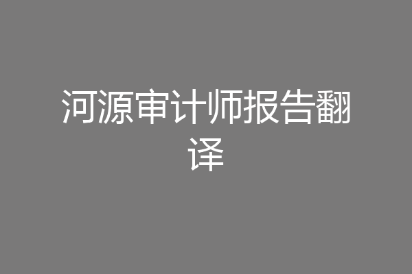 河源审计师报告翻译