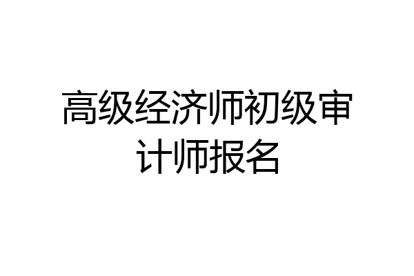 高级经济师初级审计师报名