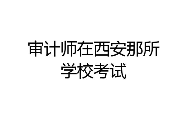 审计师在西安那所学校考试