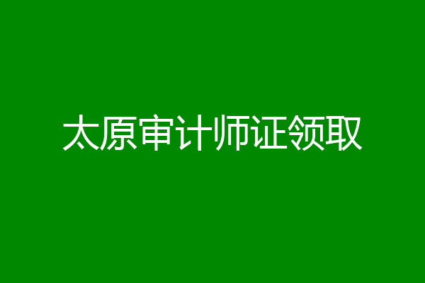 太原审计师证领取