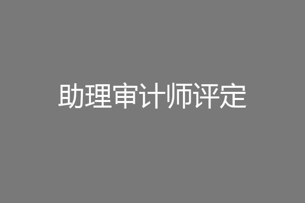 助理审计师评定
