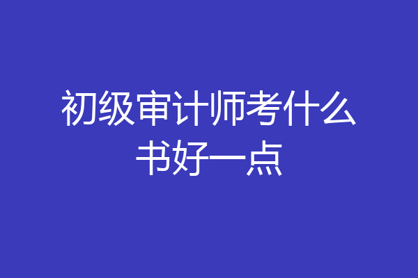 初级审计师考什么书好一点