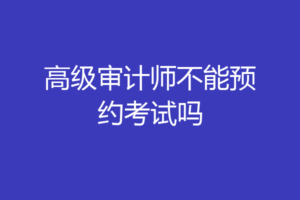 高级审计师不能预约考试吗