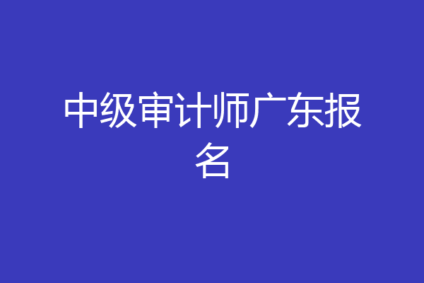 中级审计师广东报名