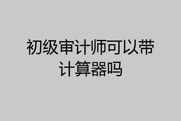 初级审计师可以带计算器吗