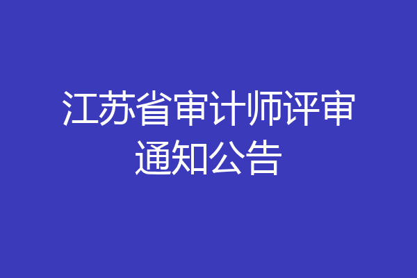 江苏省审计师评审通知公告