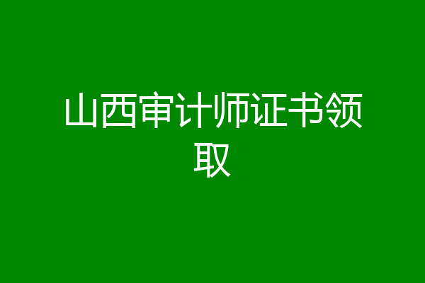 山西审计师证书领取