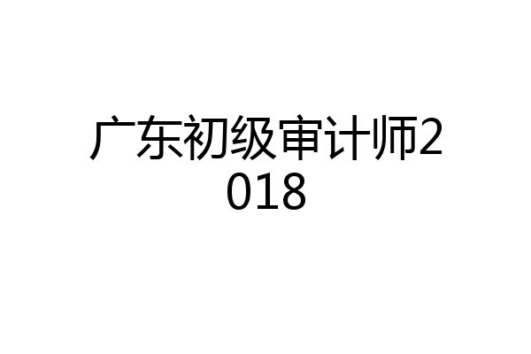 广东初级审计师2018