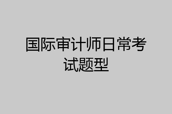 国际审计师日常考试题型