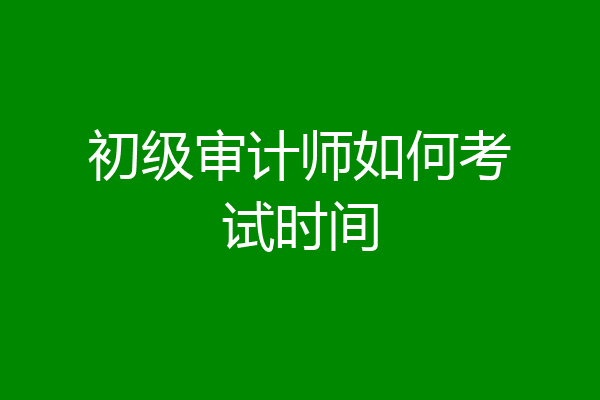 初级审计师如何考试时间