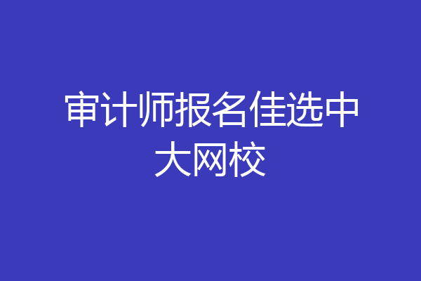 审计师报名佳选中大网校