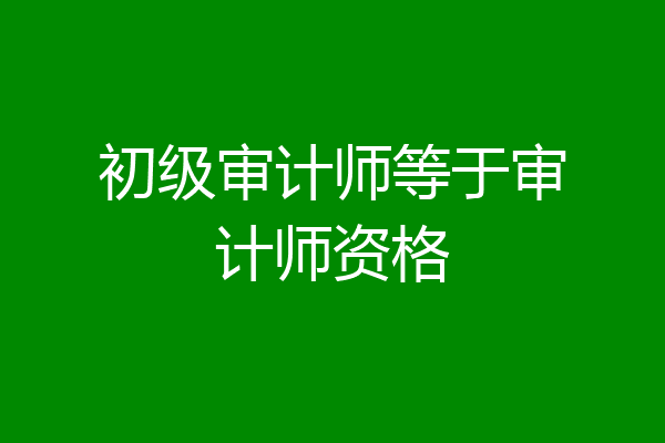 初级审计师等于审计师资格