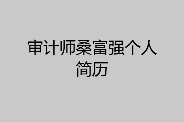 审计师桑富强个人简历
