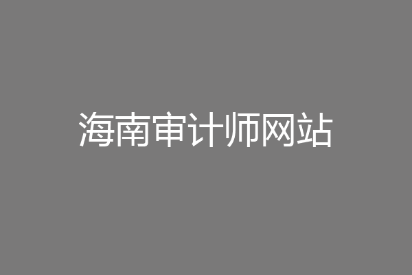 海南审计师网站