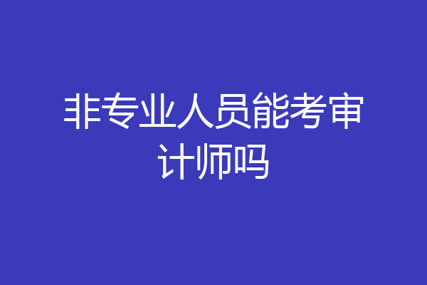 非专业人员能考审计师吗