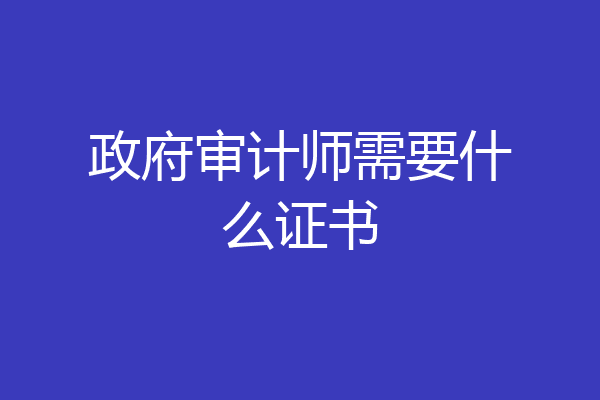 政府审计师需要什么证书
