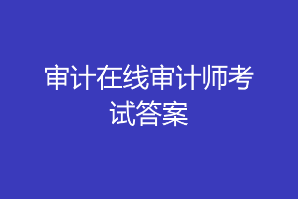 审计在线审计师考试答案