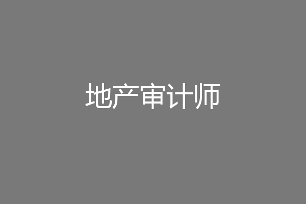 地产审计师