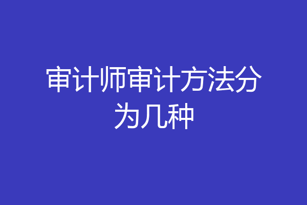 审计师审计方法分为几种