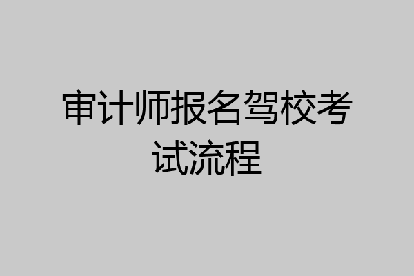 审计师报名驾校考试流程