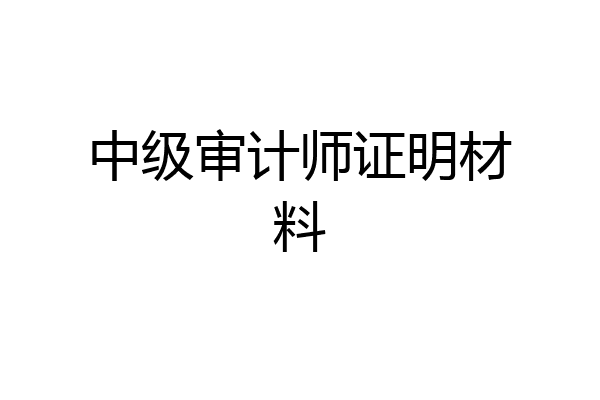 中级审计师证明材料